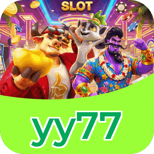 Interface do aplicativo yy77 mostrando jogos disponíveis no iOS e Android